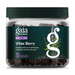 Gaia Herbs frasco frontal mostrando etiqueta y beneficio natural