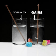 Gains in Bulk vaso con mezcla transparente, disolución rápida y limpieza visual