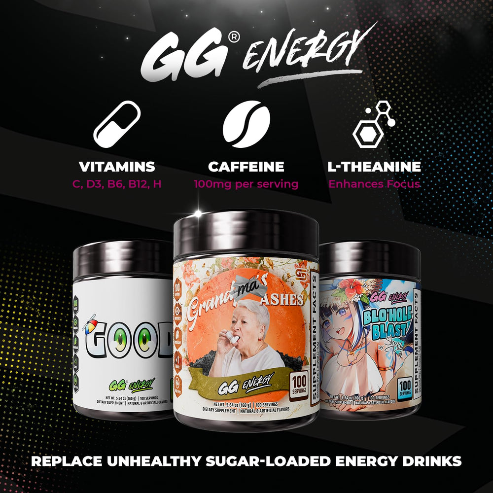 Gamer Supps envase junto a una mano para comparar tamaño y rendimiento por 100 servicios