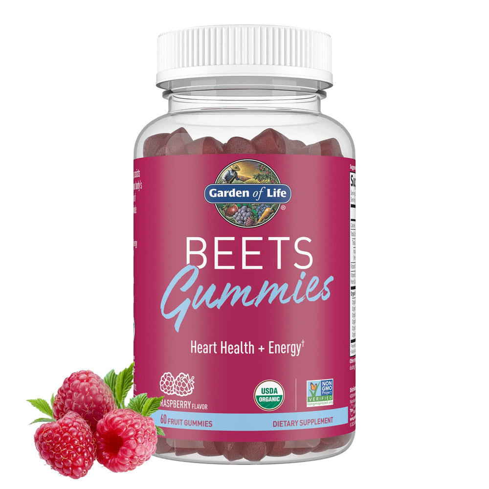 Garden of Life envase frontal BEETS gomitas con beneficios para circulación