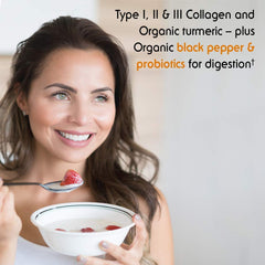 Ingredientes naturales cerca de polvo Garden of Life: manzana y canela visibles