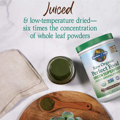Garden of Life etiqueta con sellos Non-GMO y gluten-free visibles