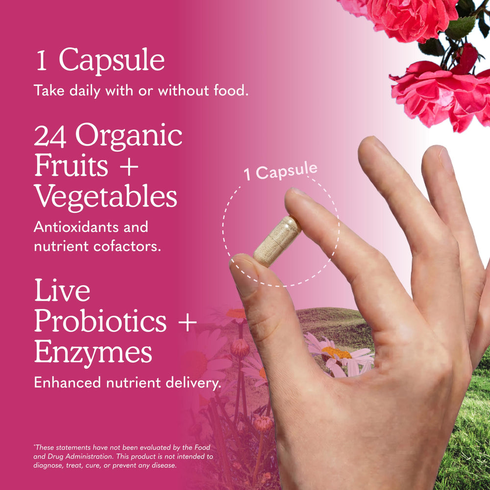 Garden of Life etiqueta nutricional detallada mostrando ingredientes clave