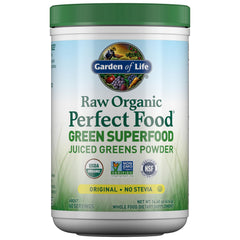 Garden of Life frasco frontal mostrando el envase y beneficios