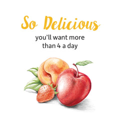 Garden of Life gomitas en mano para comparación de tamaño y dosificación clara