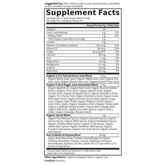 Garden of Life ingredientes crudos y brotes, fuente de vitaminas