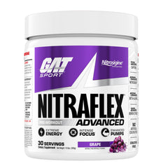 GAT SPORT bote NITRAFLEX Advanced frente mostrando etiqueta clara y beneficios