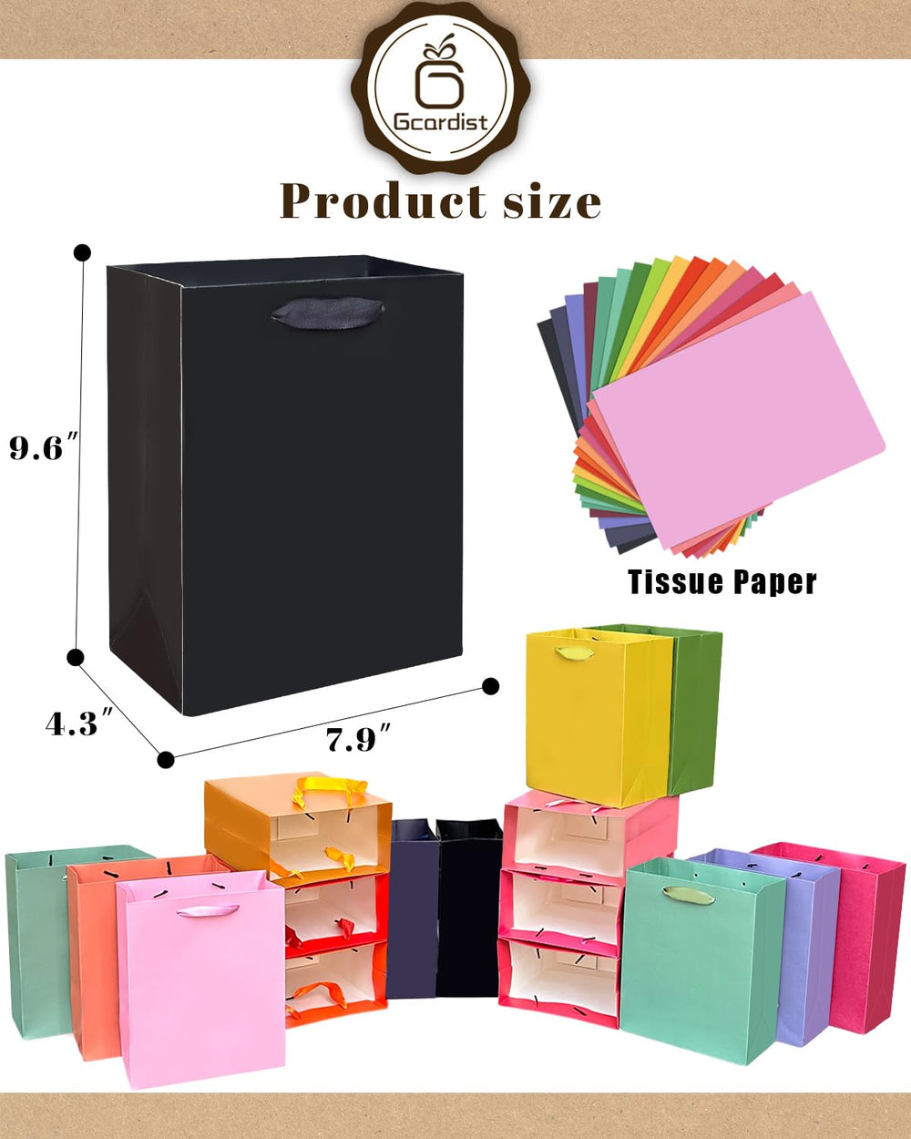 Gcardist conjunto de 16 bolsas organizadas, ideal para eventos