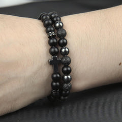 GDLKPYHS detalle de la cruz en la pulsera enfatiza acabado y simbolismo