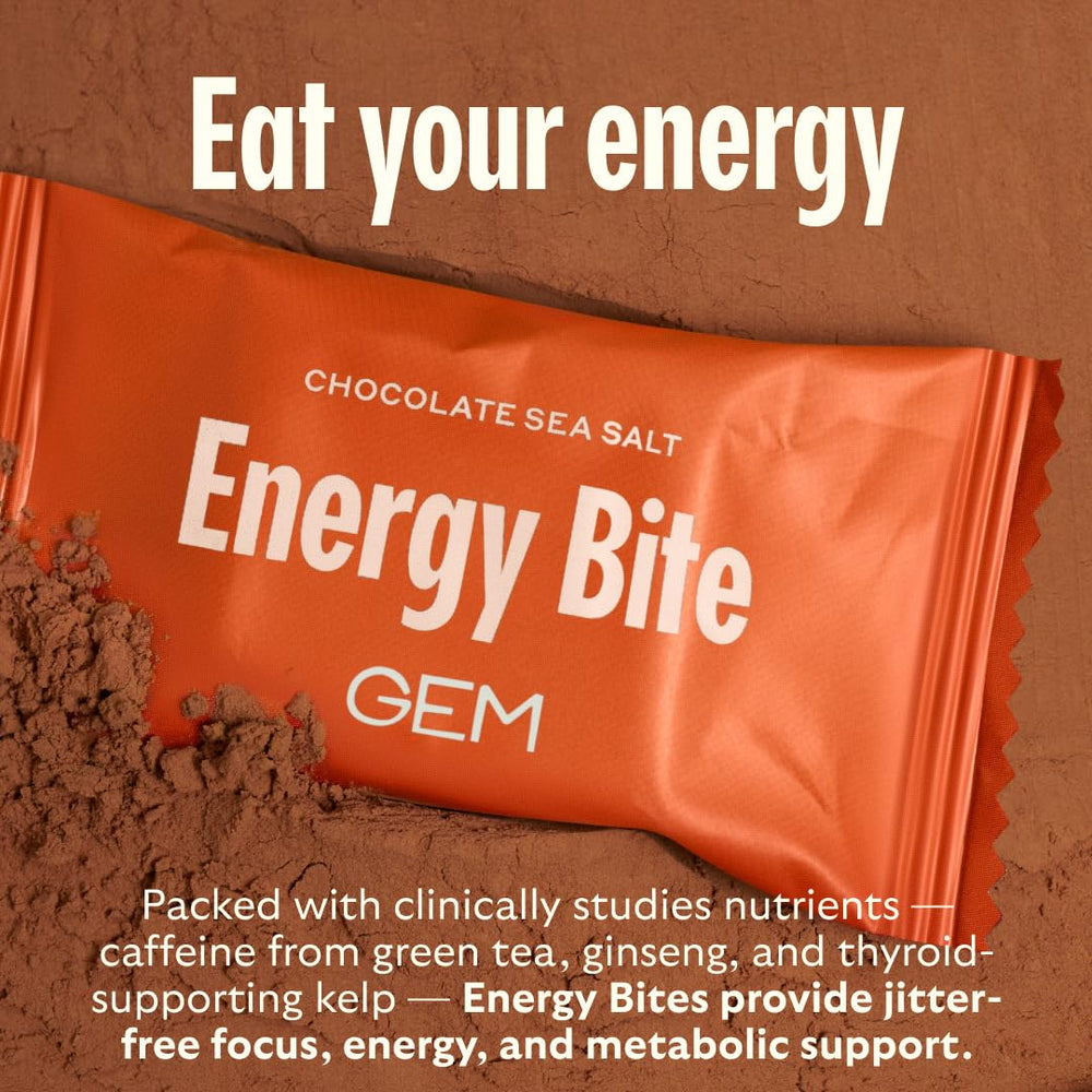 GEM bocado con ingredientes vegetales exhibidos mostrando beneficio plant-based
