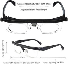 Generic adjustable glasses in action offering all-in-one vision solution