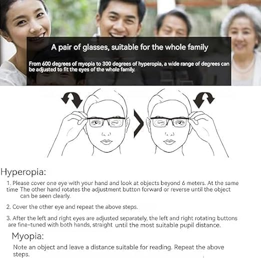 Generic adjustable glasses on desk showing versatile use for reading and screen work