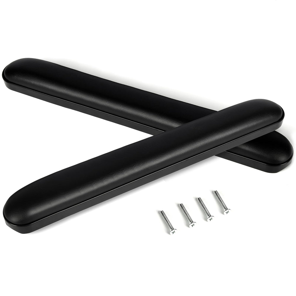 Generic almohadilla frontal en empaque mostrando acabado negro y beneficio comodidad