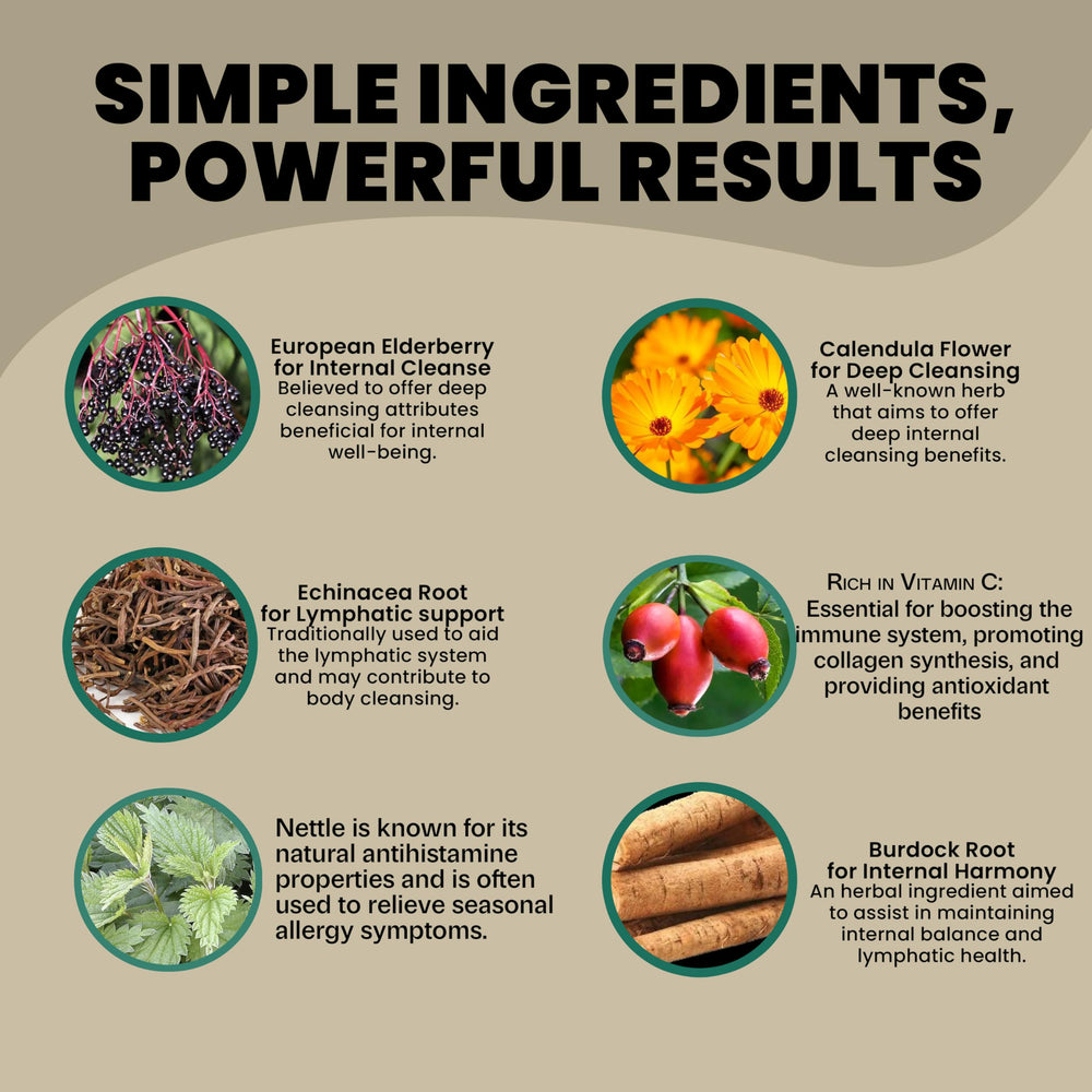 Fórmula Generic de hierbas apoya la inmunidad y detox suave.