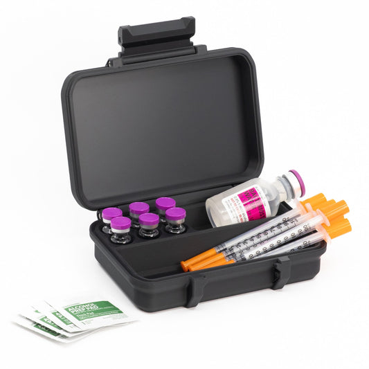 Estuche genérico para viales de 3 ml y 30 ml, diseño compacto y duradero para viaje