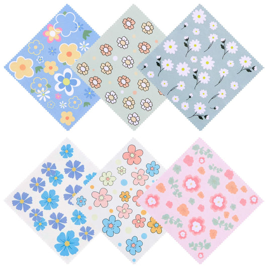 Pano limpiacristales Generic floral 6x6 para gafas y pantallas, limpieza suave, sin pelusa.