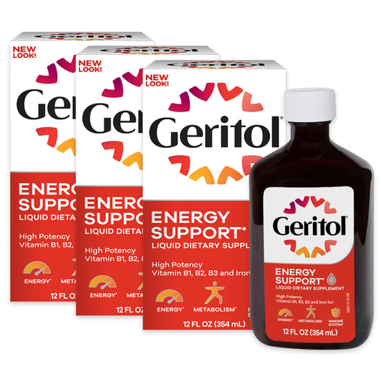 Geritol vista frontal del envase mostrando la presentación y facil toma