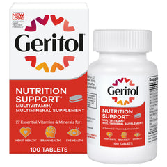 Geritol frente del envase mostrando la etiqueta clara y beneficios