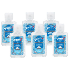 Germ-X envase frontal 2 oz mostrando diseño práctico y portabilidad