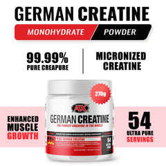German Creatine polvo micronizado visto de cerca para mejor solubilidad