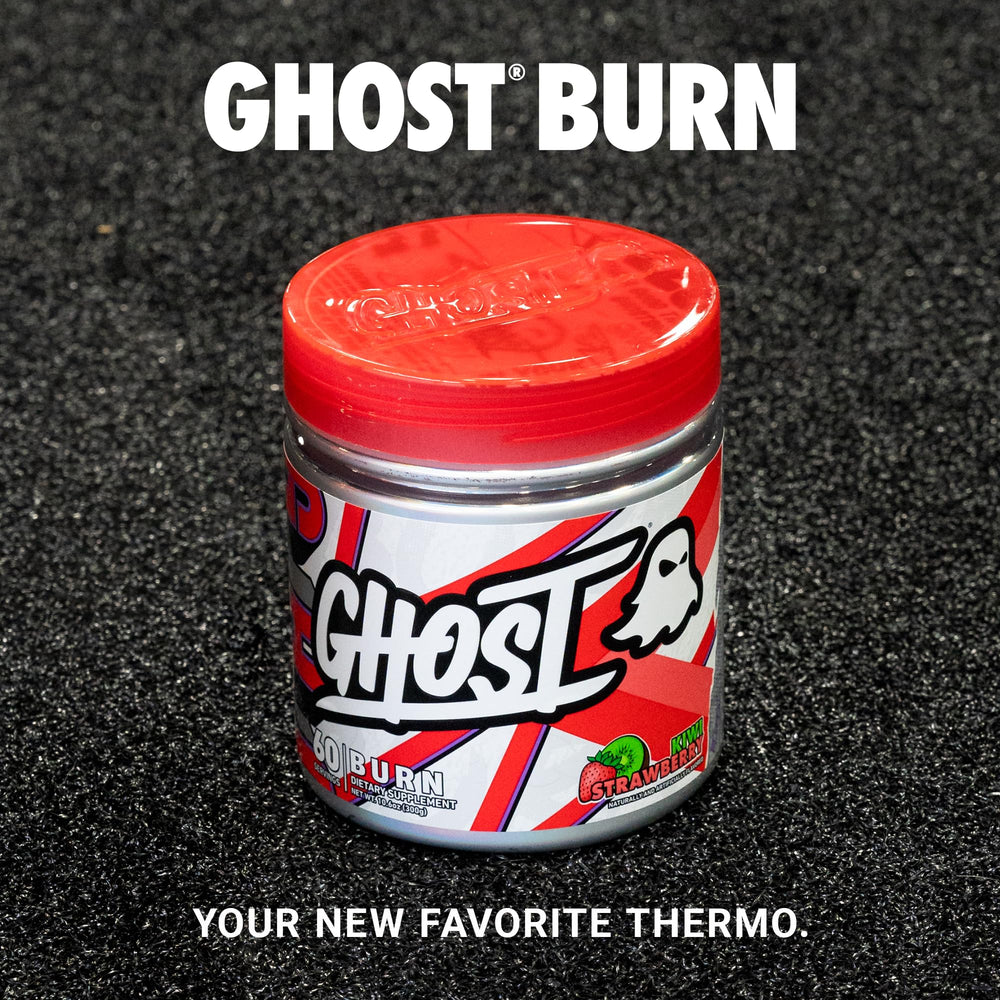 Cuchara con polvo GHOST Burn textura fina que facilita disolución rápida y uniforme