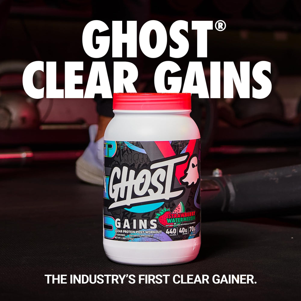 Batido preparado de GHOST Clear Gains en vaso, refrescante y fácil de beber