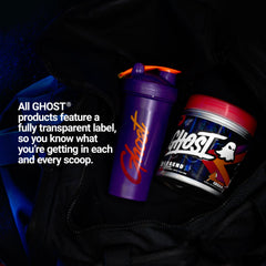 GHOST frasco junto a objetos para comparar tamaño y porciones disponibles