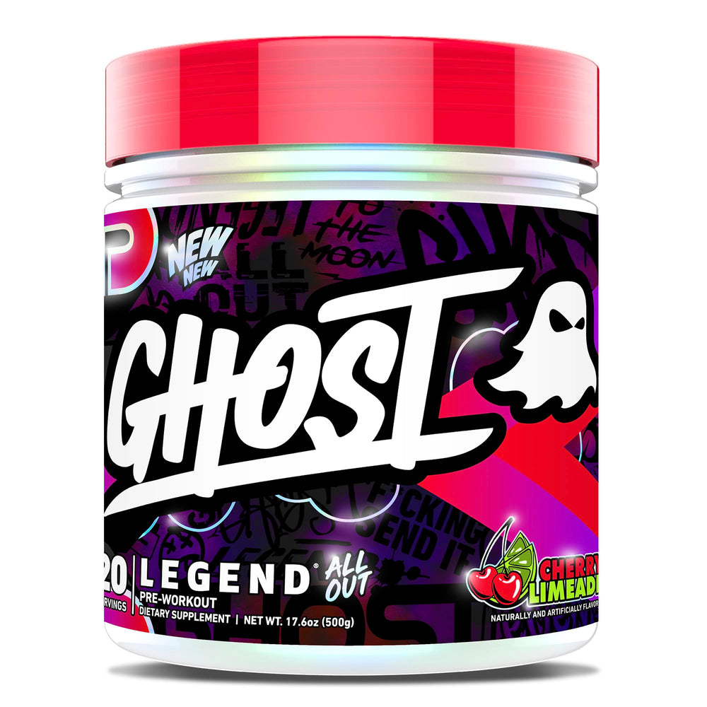 GHOST envase frontal Cherry Limeade mostrando etiqueta transparente y beneficio de dosificación clara