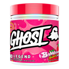 GHOST Legend frontal del envase mostrando 30 servicios y beneficio de energía