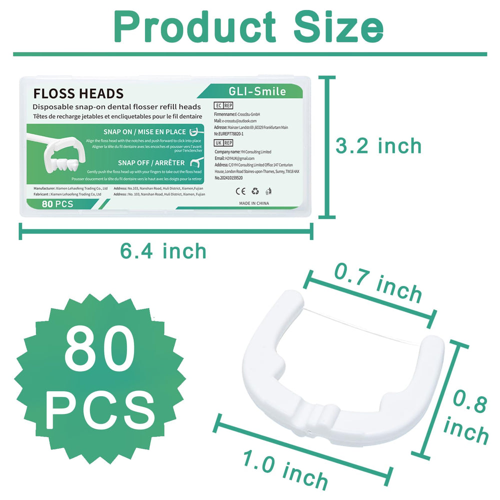 GLI-Smile cabezal montado en flosser en uso demostrando acceso interdental efectivo