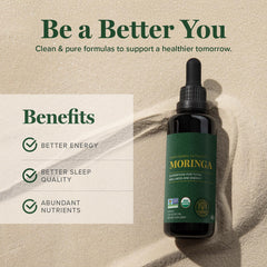 Global Healing Center Moringa oleifera botella de vidrio para uso diario