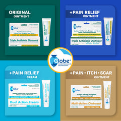 Globe tubo dentro de botiquín ilustrando almacenamiento práctico