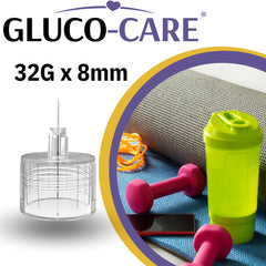 GLUCO-CARE caja abierta con 100 unidades para reposición confiable