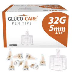 GLUCO-CARE caja abierta con tapas protectoras que conserva la higiene