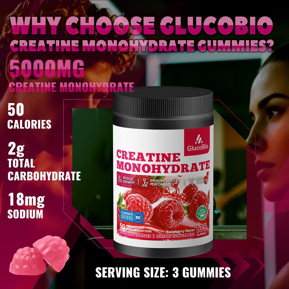 GlucoBio gomitas con frambuesas, sabor natural sin azúcar
