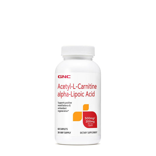 GNC acetil-L-carnitina alfa-lipoico frasco 60 pastillas para equilibrio de ánimo