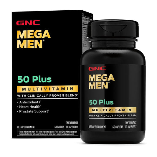 GNC frasco frontal del producto mostrando la presentación de 60 caplets y beneficio de suplemento completo