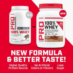 GNC polvo de proteína en cucharada con textura fina y fácil disolución