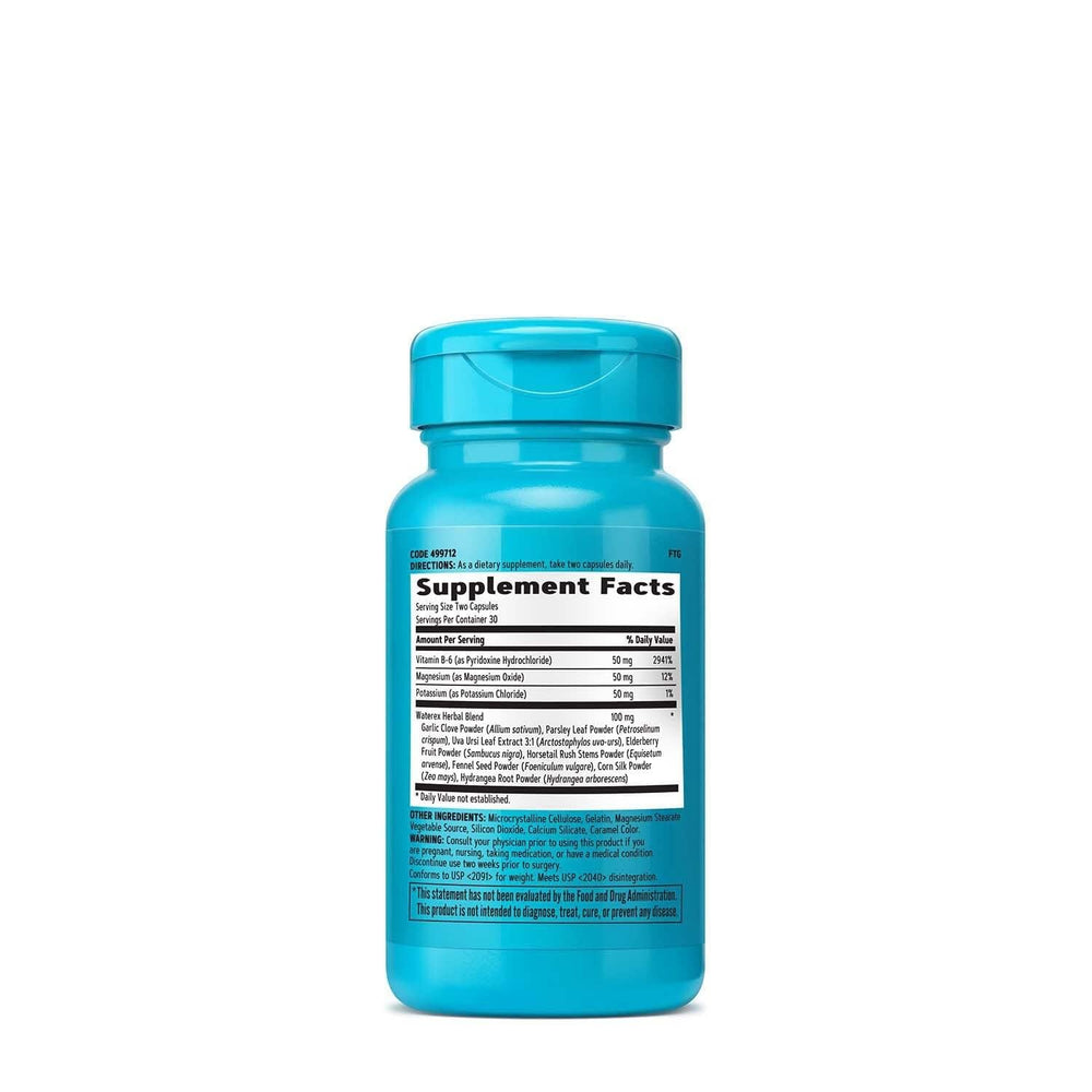 GNC Total Lean Waterex cápsula en primer plano detalle de textura y conveniente dosificación