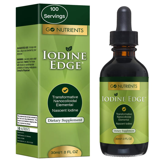 Go Nutrients Iodine Edge, bote 1oz, dosis diaria para absorción alta.