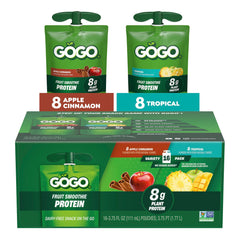 GoGo SqueeZ paquete frontal mostrando cantidad y sabor práctico