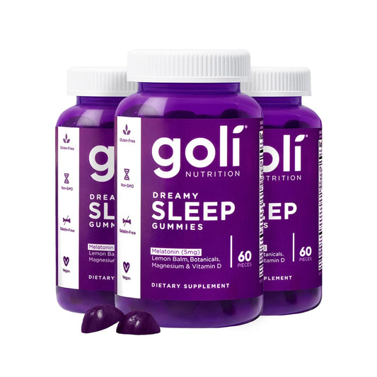 Goli Dreamy Sleep Gummy: botella para apoyar un sueño reparador.