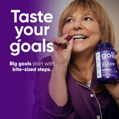 Goli Dreamy Sleep Gummy: etiqueta con ingredientes clave para la relajación nocturna.