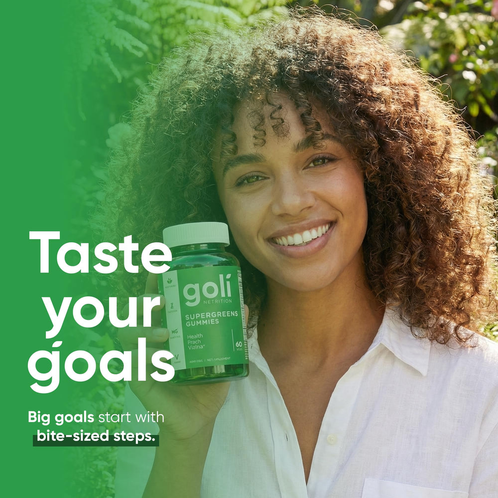 Goli Supergreens gomitas con probiótico Bacillus subtilis