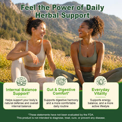 Bol de comida junto a cápsulas Gomerton ilustrando la toma diaria recomendada con alimentos