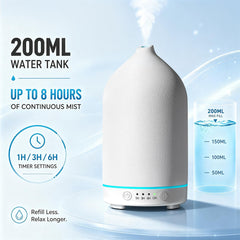 Gooamp difusor en uso en sala distribuyendo bruma y creando ambiente acogedor