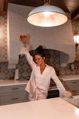 Goodi Naturals Nite Nectar glass with a calming tart cherry mocktail