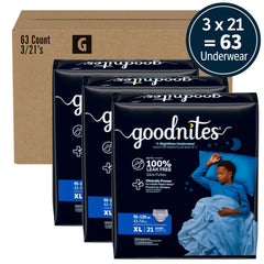 GoodNites prenda extendida con textura visible, comodidad y ajuste tipo ropa interior