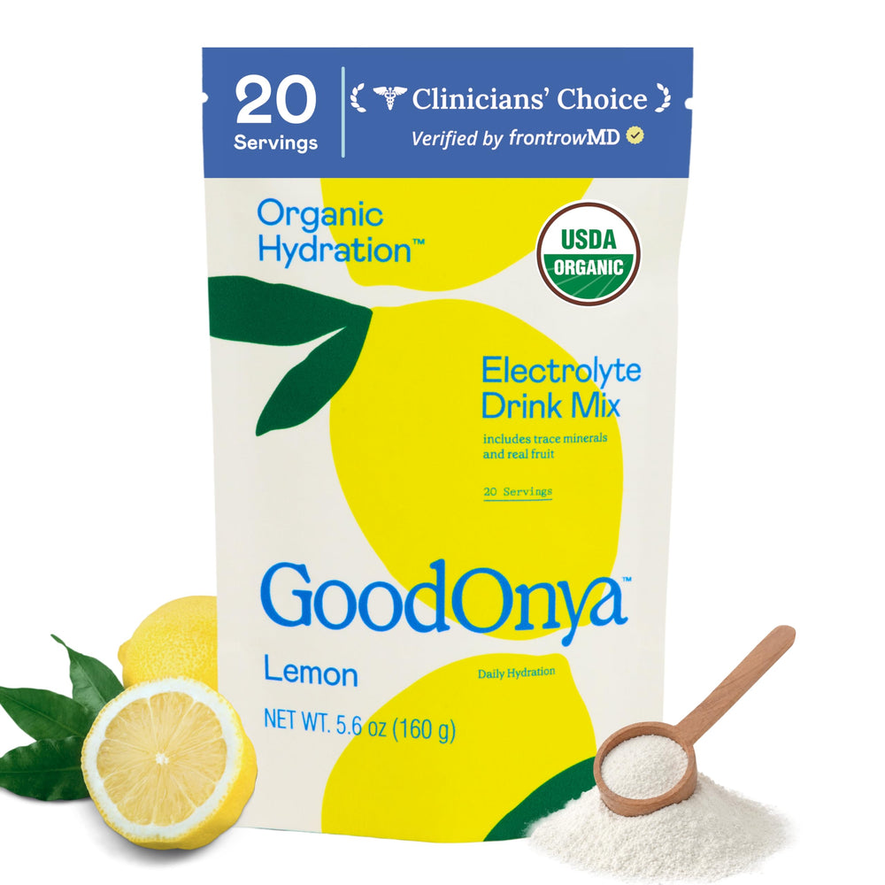 GOODONYA envase frontal sabor limonada mostrando porciones y diseño