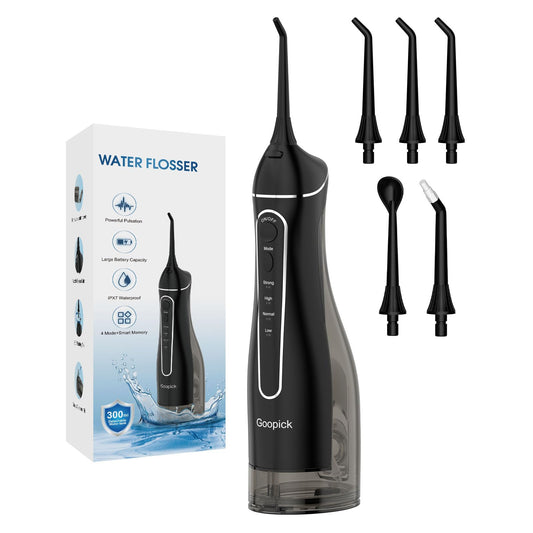 Goopick vista frontal del irrigador con diseño compacto y manejo sencillo